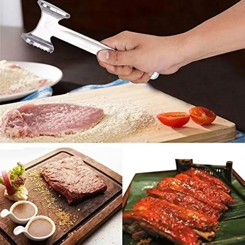 Double-Sided Meat Hammer with Aluminum Alloy, Steak Hammer, Loose Beef Tenderizer, Kitchen Accessory
