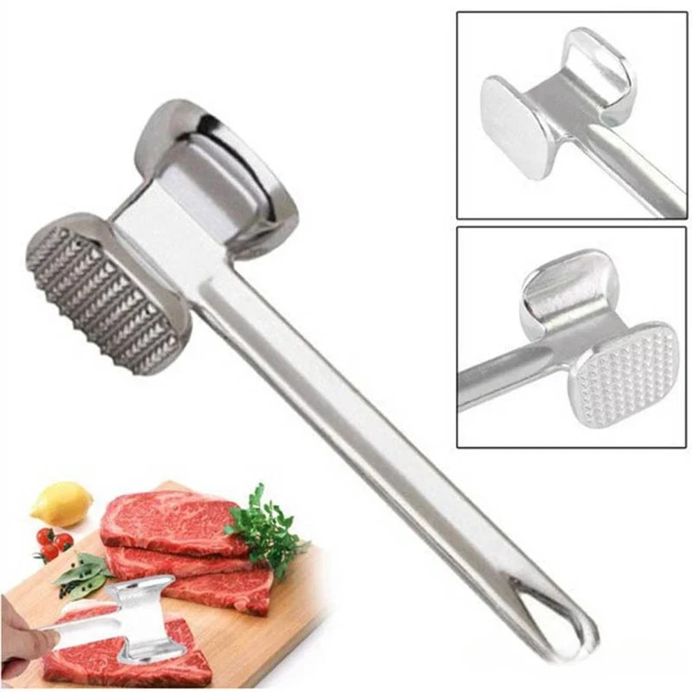 Double-Sided Meat Hammer with Aluminum Alloy, Steak Hammer, Loose Beef Tenderizer, Kitchen Accessory