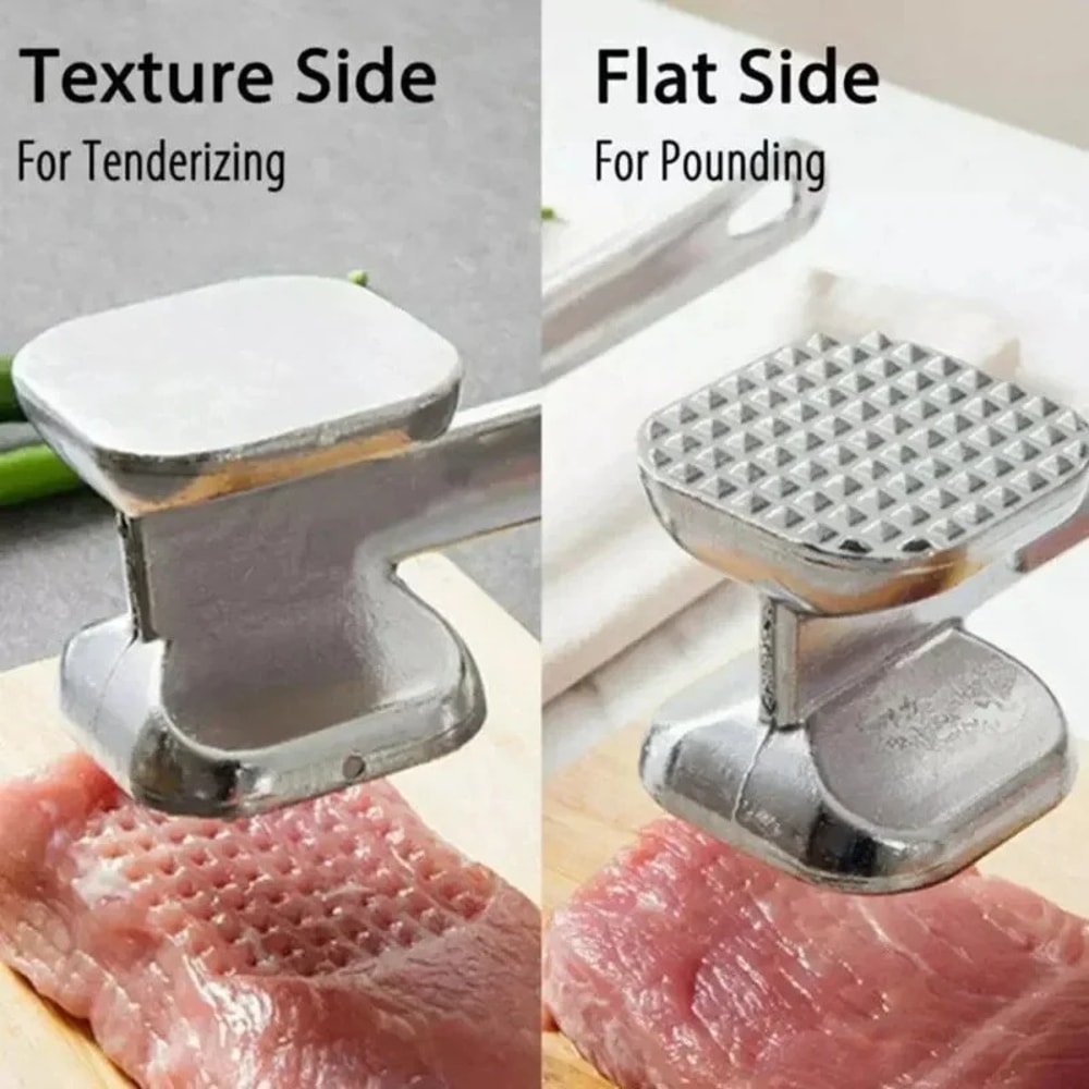 Double-Sided Meat Hammer with Aluminum Alloy, Steak Hammer, Loose Beef Tenderizer, Kitchen Accessory