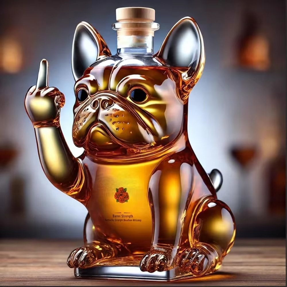 Whiskey Decanter For Pranks Funny French Bulldog Bottle Statue Home Office Decor Wine Cocktail Dec 1