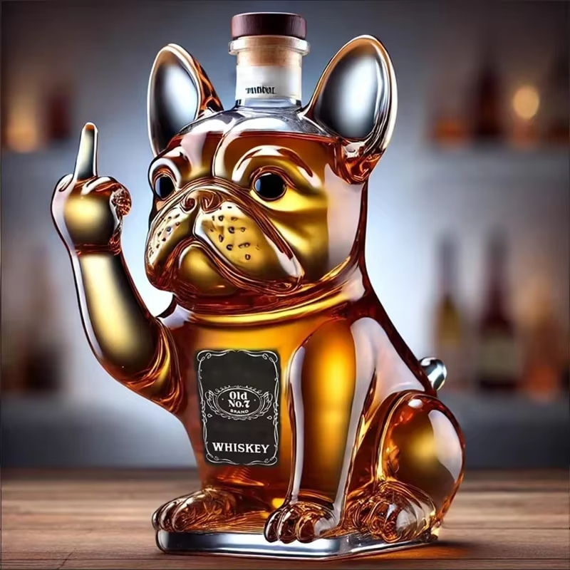 Whiskey Decanter For Pranks Funny French Bulldog Bottle Statue Home Office Decor Wine Cocktail Dec 7