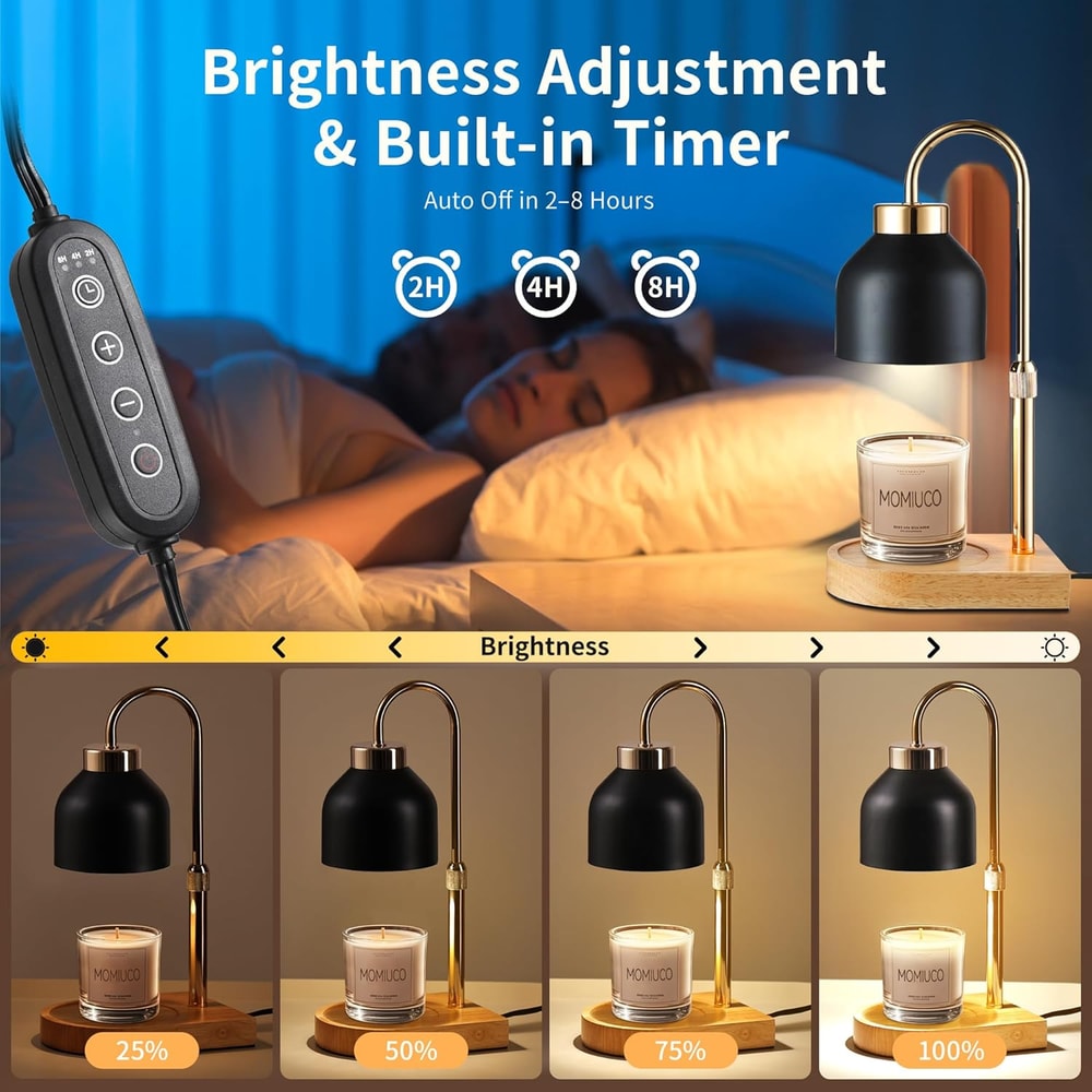 New Home Decor Gift for Women, Candle Warmer Lamp with Timer Dimmer, Adjustable Height Wax Melt Warmer