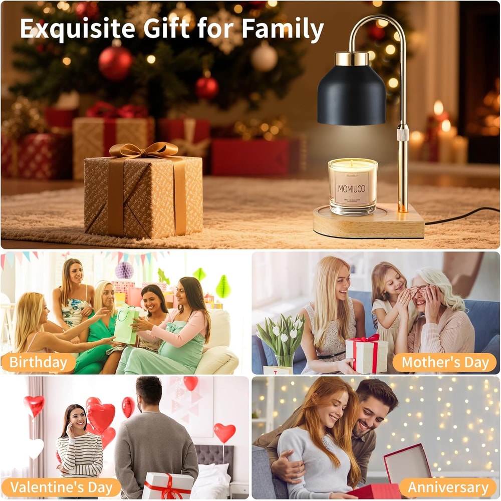 New Home Decor Gift for Women, Candle Warmer Lamp with Timer Dimmer, Adjustable Height Wax Melt Warmer