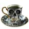 Gothic Skull Crusher Coffee Mug, Stylish Resin Bonehead Design, Skeleton Head Mugs for Collectors