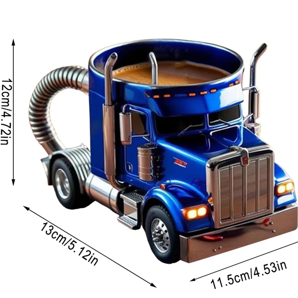 Handcrafted Semi-Trailer Coffee Mug, Truck Coffee Mug, Semi Truck Coffee Cup for Men and Women