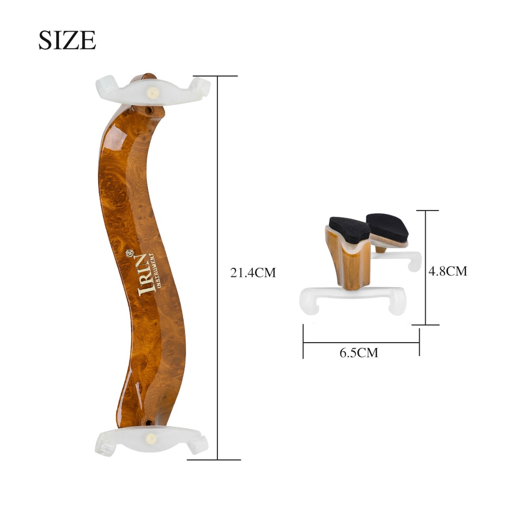 Multi-Adjustable Shoulder Rest with Wipe Cloth for Violin, Soft Sponge Pad