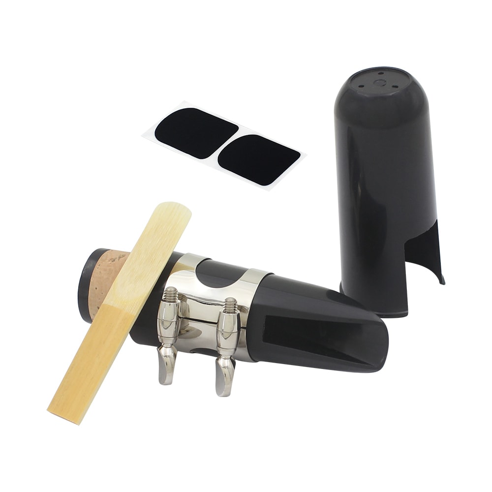 Professional Traditional Bakelite Mouthpiece with Reed, Mouthpiece Patches Pads, Black Pipe Set for Clarinet