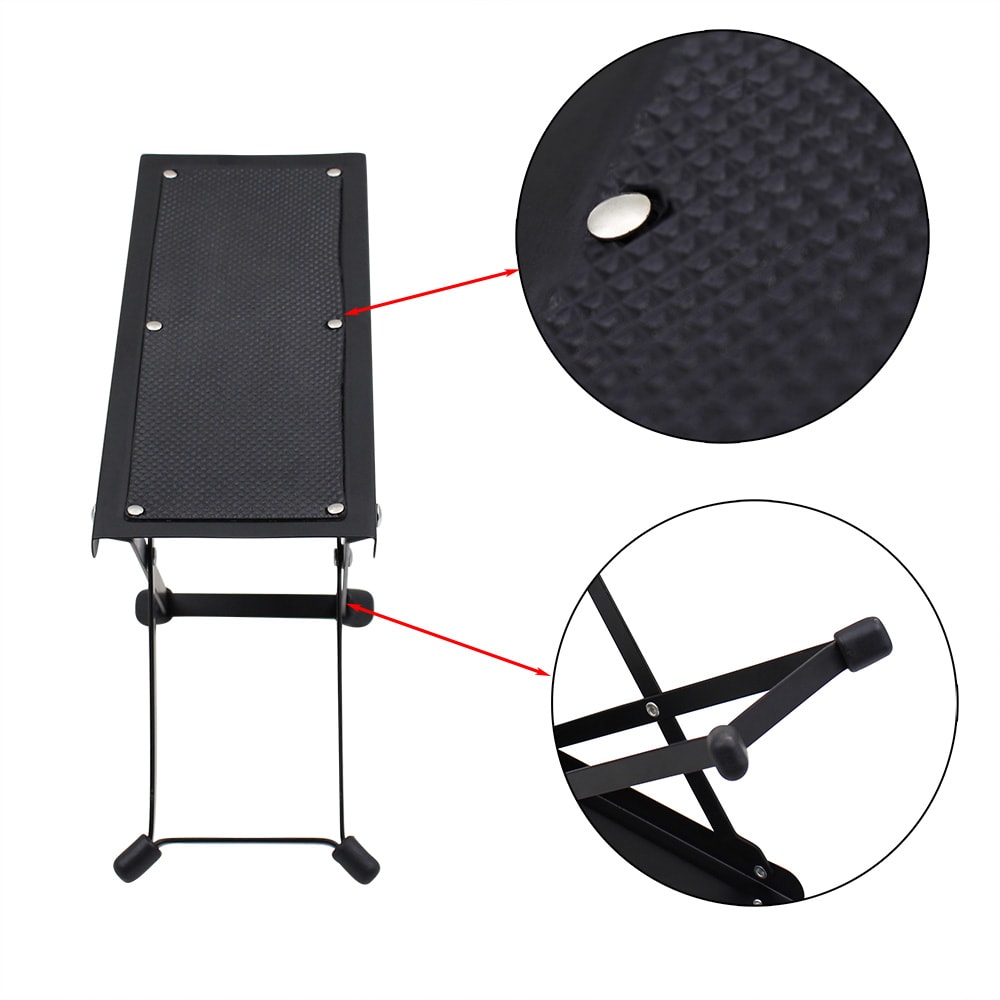 Adjustable Metal Foot Stool With NonSlip Pads Foldable Support For Guitar Parts Accessories 1