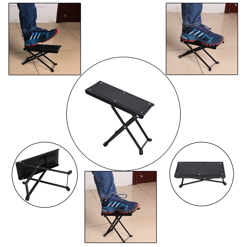 Adjustable Metal Foot Stool With NonSlip Pads Foldable Support For Guitar Parts Accessories 2