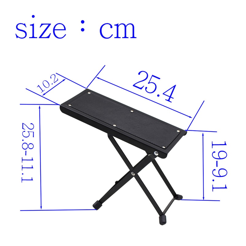 Adjustable Metal Foot Stool With NonSlip Pads Foldable Support For Guitar Parts Accessories 4