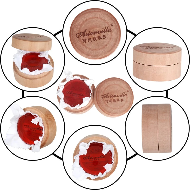 Wooden Case With Wipe AstonVilla Rosin Round Red Gold High Purity To Increase Friction General Purp 2