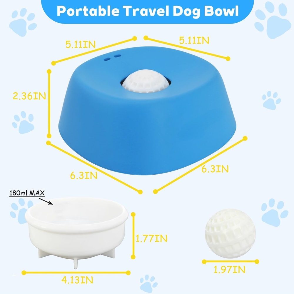 Spherical dog licking bowl, slow feeder non-slip, Dog Liquid Lick Bowl pet for fun feeding
