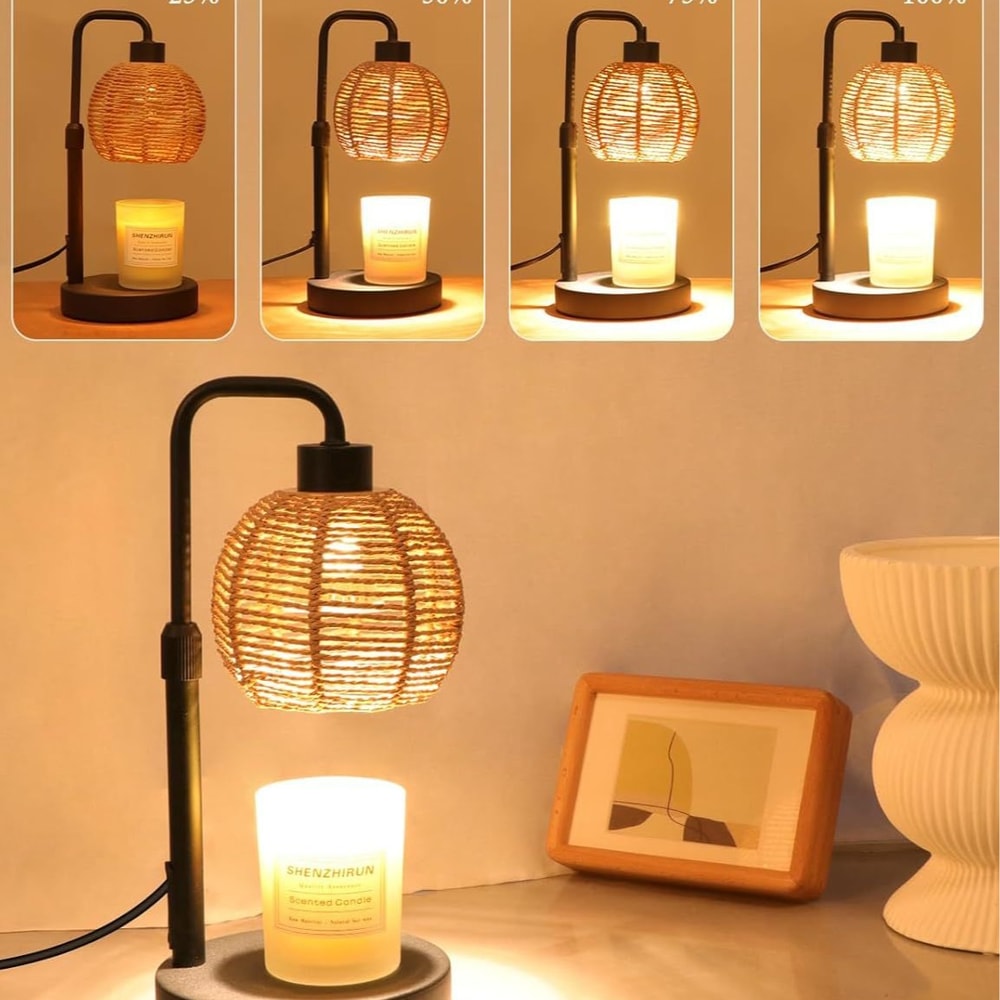 Creating Atmosphere Ornaments, Retro Linen Takraw Ball-shaped Aromatherapy Lamp with Wax and Timer