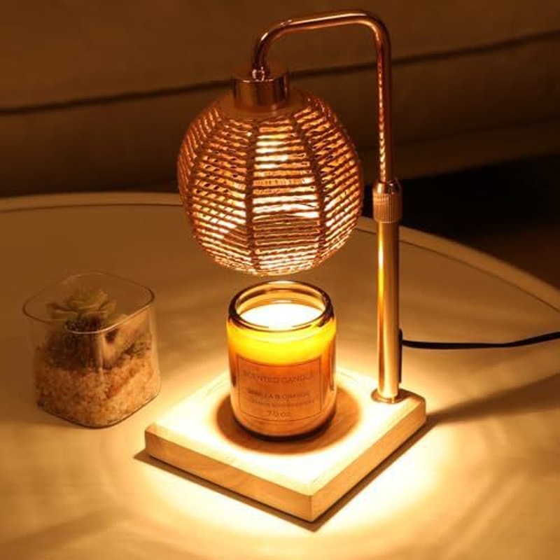Creating Atmosphere Ornaments, Retro Linen Takraw Ball-shaped Aromatherapy Lamp with Wax and Timer