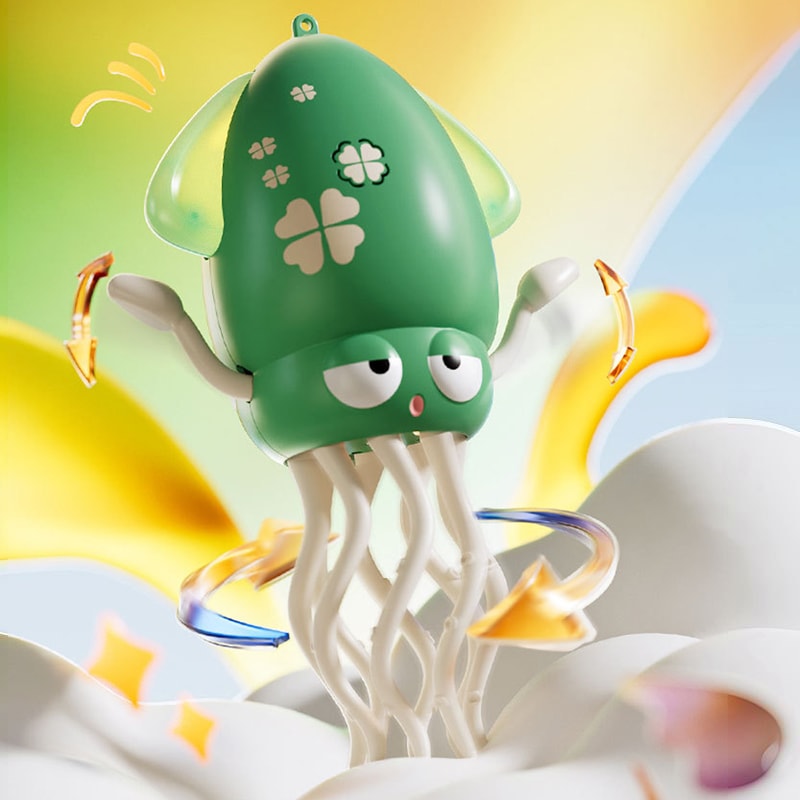 Interactive Toy Gifts, Dancing Squid, Music and Light Electronic Pet, Auto-Sensing Obstacle, Rechargeable Ornament