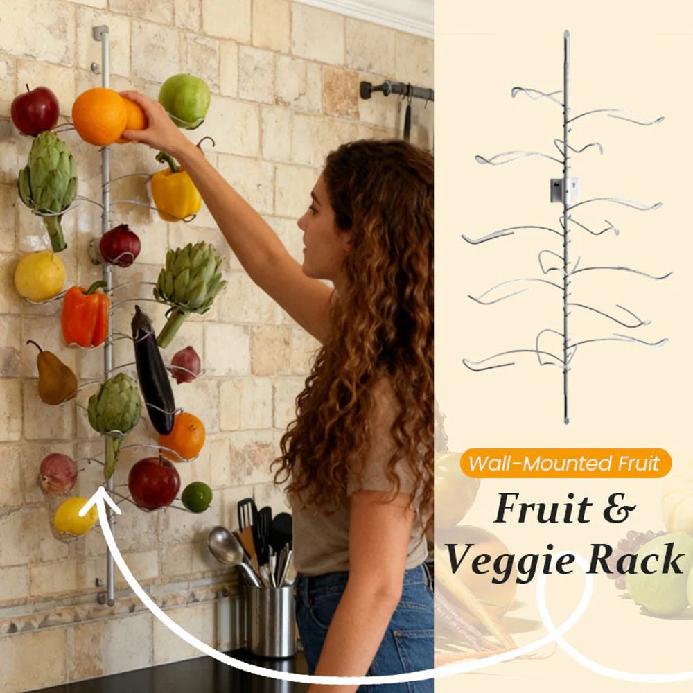 Display Fruit Display Stand Fruit And Vegetable Wall Mount Rack Creative Kitchen Utensil Household 1