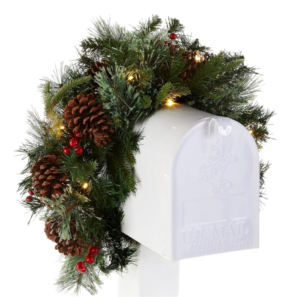 Christmas decorations ground mushrooms Christmas tree mailbox decoration garland red fruit rattan