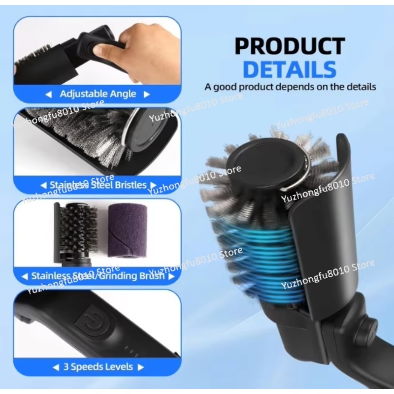 Angle Adjustable Portable Electric BBQ Brush Powerful Cleaning Heavy Oil Brush Outdoor Household Cl 3