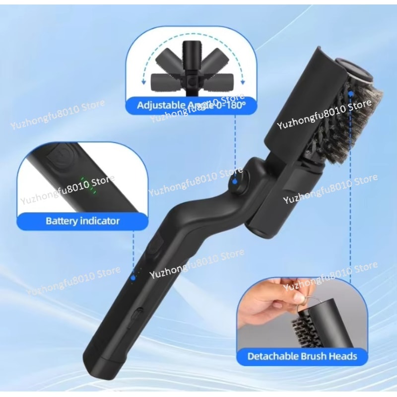 Angle Adjustable Portable Electric BBQ Brush Powerful Cleaning Heavy Oil Brush Outdoor Household Cl 4