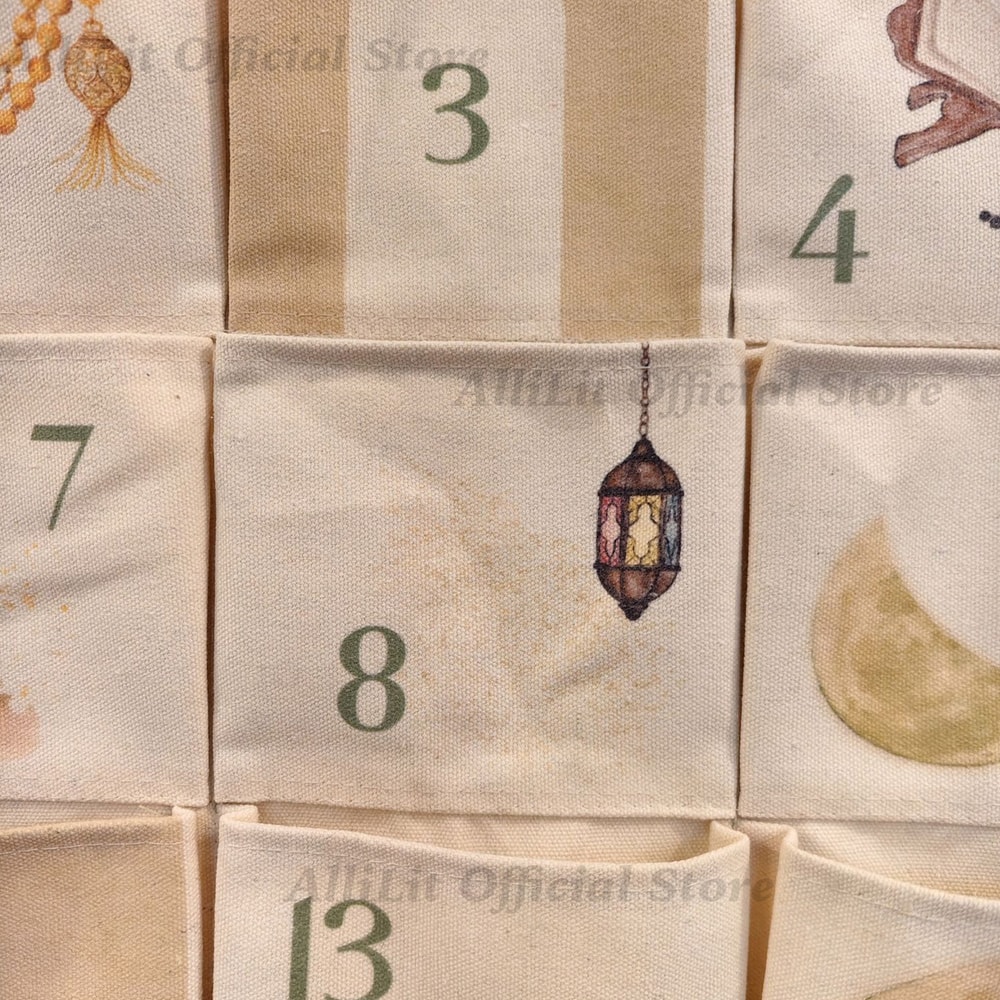 Muslim Children Advent Calendar, Countdown Wall Hanging Gift Bag, Eid Mubarak Holiday Decoration