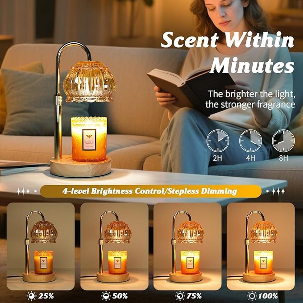 Aromatherapy Lamp, Retro Wax Melting Lamp, Adjustable Height, Bedroom Ambient Light, Minimalist Decoration