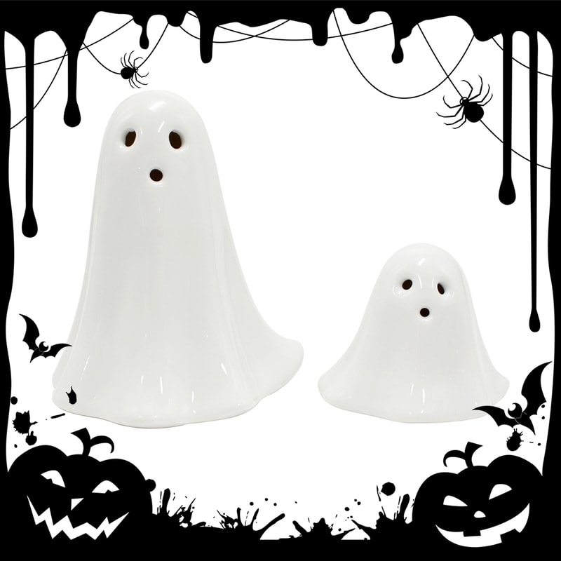Creative Halloween LED Ghost Decor Luminous Glowing Ghost Ornament Handmade Desktop Decoration 1