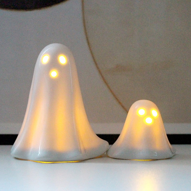 Creative Halloween LED Ghost Decor Luminous Glowing Ghost Ornament Handmade Desktop Decoration 3