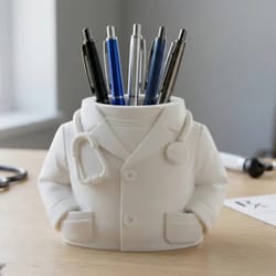 desktop ornament, creative doctor-shaped pen holder, home decoration, medical-themed gift, desktop organizer