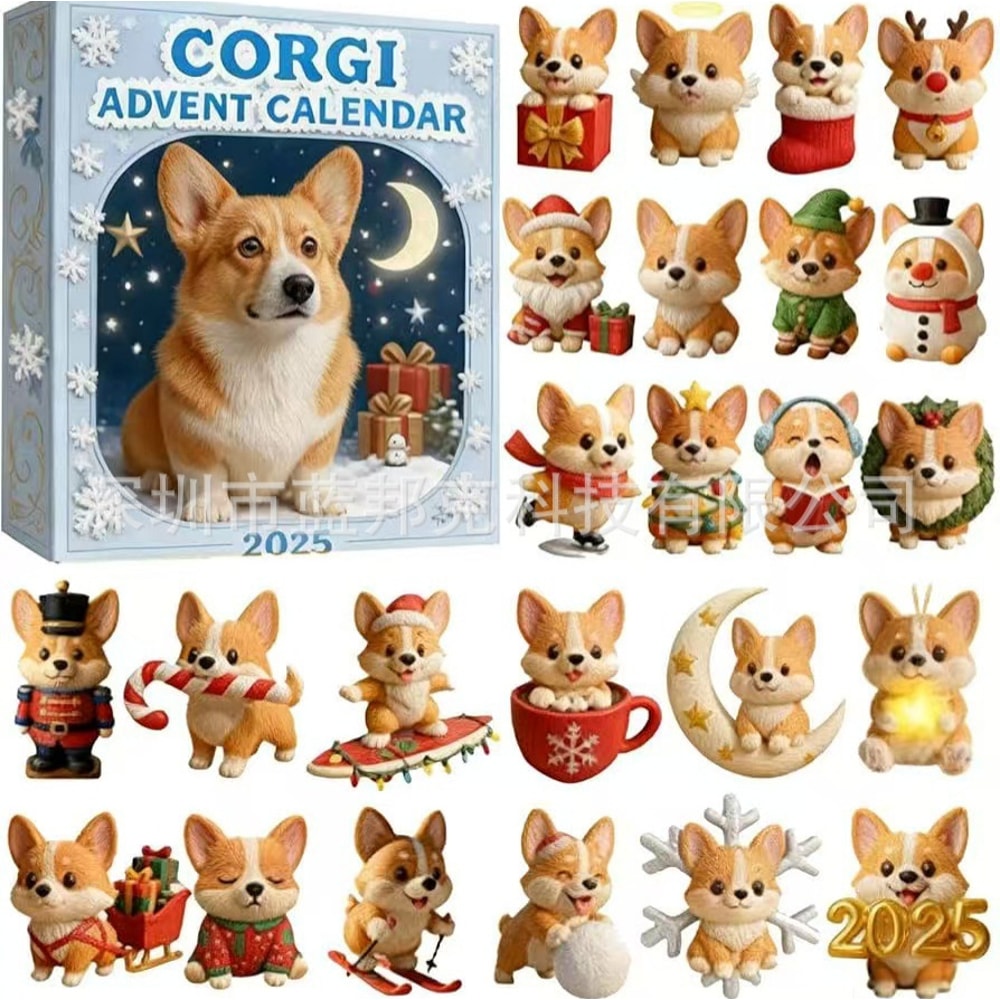 orgi Theme Christmas, Advent Calendar Blind Box, Corgi Advent Calendar