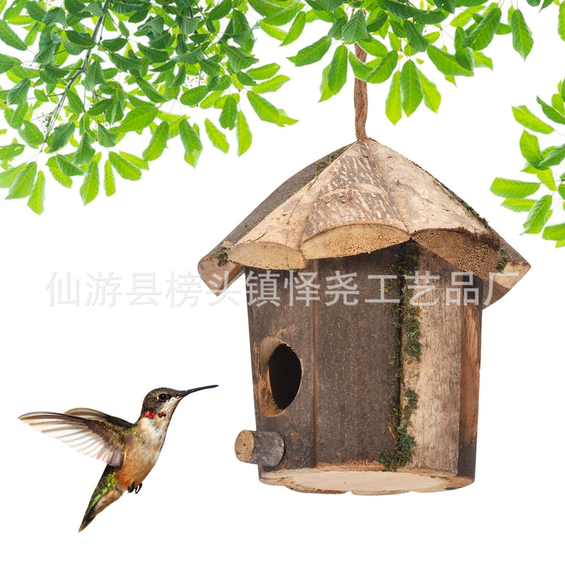 Handwoven Grass Wicker Birdhouse, Assorted Natural Bird Nest Set, Hanging Bird Shelter for Small Birds