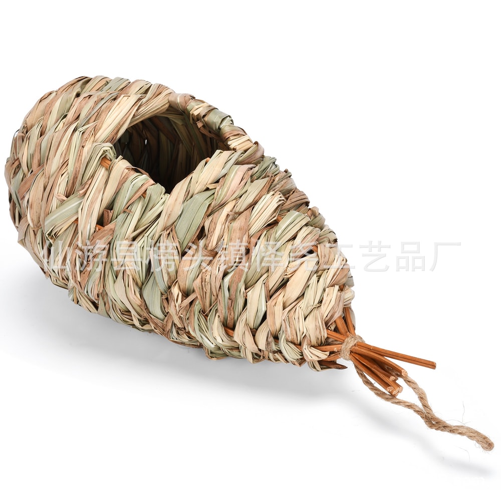Handwoven Grass Wicker Birdhouse, Assorted Natural Bird Nest Set, Hanging Bird Shelter for Small Birds