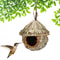 Handwoven Grass Wicker Birdhouse, Assorted Natural Bird Nest Set, Hanging Bird Shelter for Small Birds
