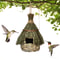Handwoven Grass Wicker Birdhouse, Assorted Natural Bird Nest Set, Hanging Bird Shelter for Small Birds