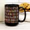 Retro Book Pattern Mug, Literary Black Ceramic Coffee Cup, Vintage Bookshelf Theme, Book Lover Gift Mug