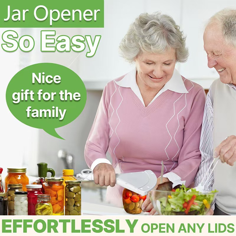 Easy-Grip Can and Bottle Opener with Handle for Kitchen