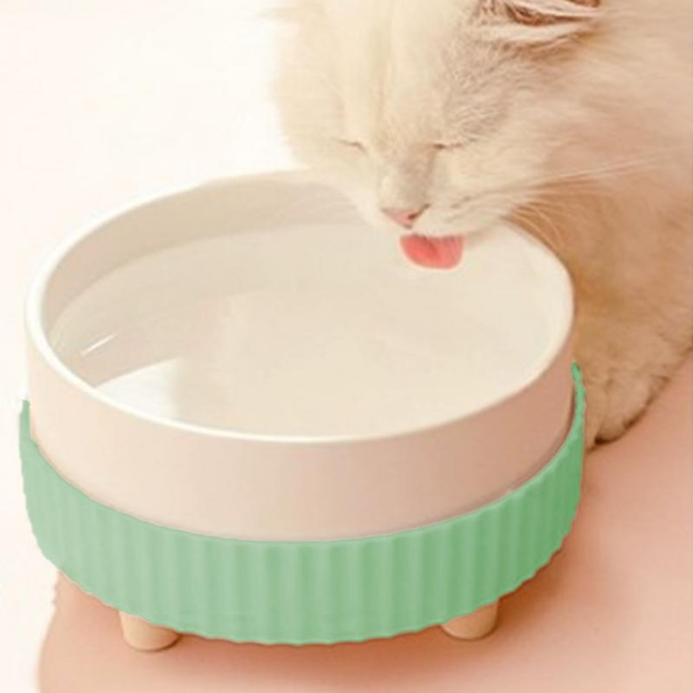 Rechargeable Pet Water Heating Bowl Heated Cat Bowl Detachable Ceramic 1
