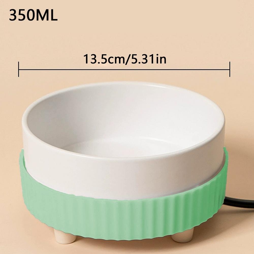 Rechargeable Pet Water Heating Bowl Heated Cat Bowl Detachable Ceramic 6