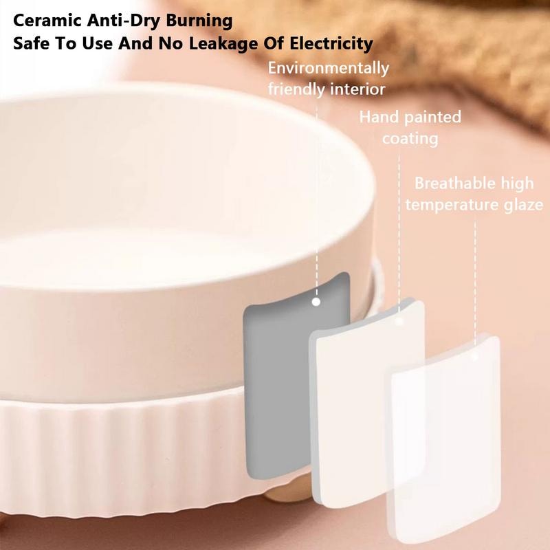 Rechargeable Pet Water Heating Bowl Heated Cat Bowl Detachable Ceramic 5