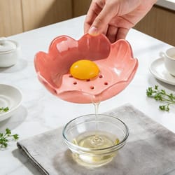 ceramic egg white separator, porcelain yolk filter, flower shaped kitchen tool for baking