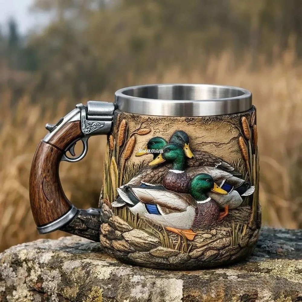 Hunter Special Duck Hunting Pattern Mug, Coffee & Water Cup, Perfect Gift for Men, Outdoor Camping