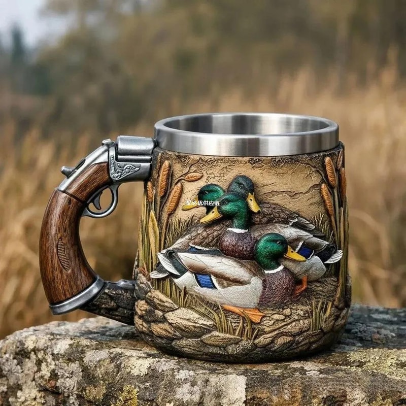 Hunter Special Duck Hunting Pattern Mug, Coffee & Water Cup, Perfect Gift for Men, Outdoor Camping
