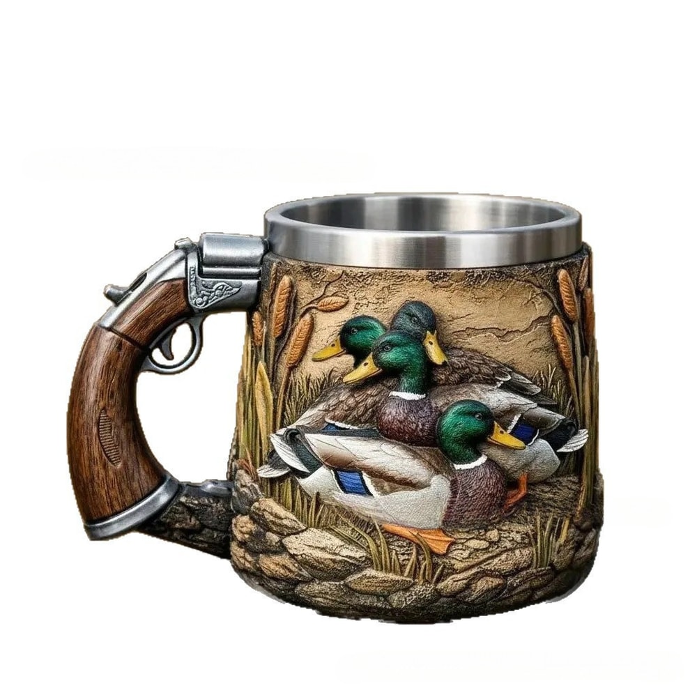 Hunter Special Duck Hunting Pattern Mug, Coffee & Water Cup, Perfect Gift for Men, Outdoor Camping