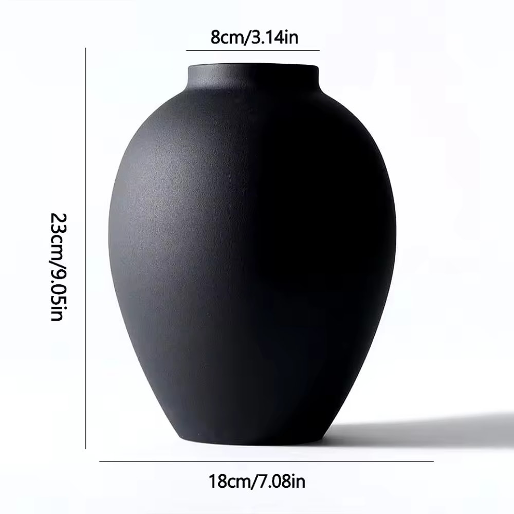 Retro Clay Pot, Medieval Style White Ceramic Vase, Flower Arrangement Decoration for Living Room, Kitchen Table Ornament