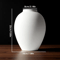 Retro Clay Pot, Medieval Style White Ceramic Vase, Flower Arrangement Decoration for Living Room, Kitchen Table Ornament