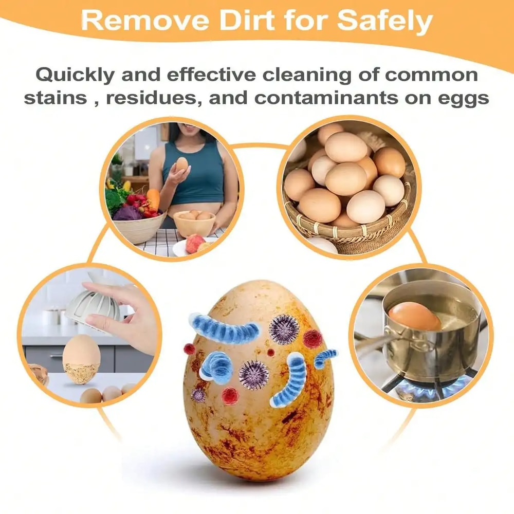 Silicone Egg Washer Machine Tool, Reusable Egg Cleaner Brush for Fresh Eggs