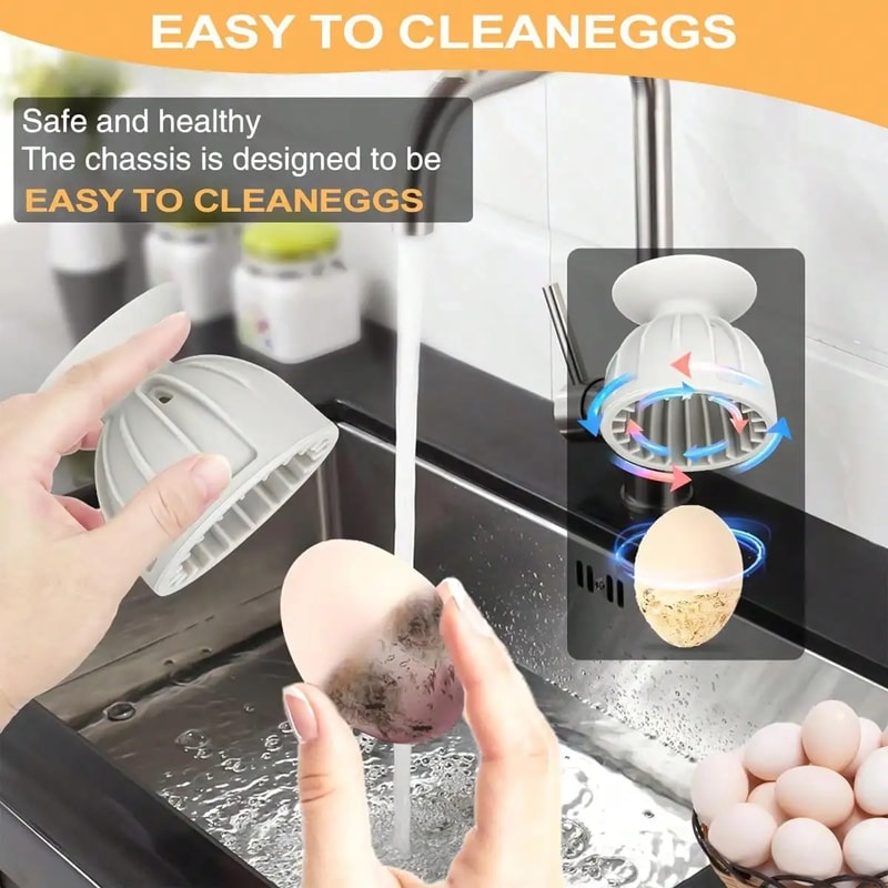 Silicone Egg Washer Machine Tool, Reusable Egg Cleaner Brush for Fresh Eggs