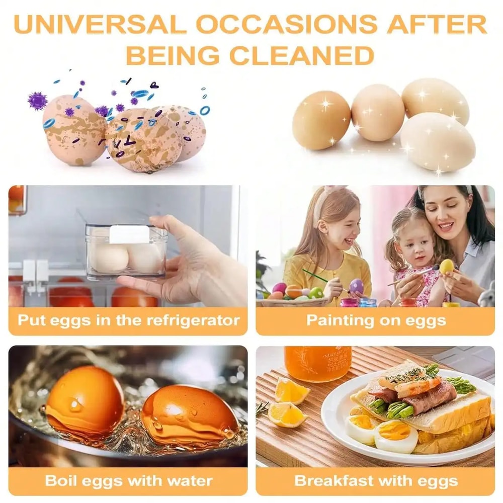 Silicone Egg Washer Machine Tool, Reusable Egg Cleaner Brush for Fresh Eggs