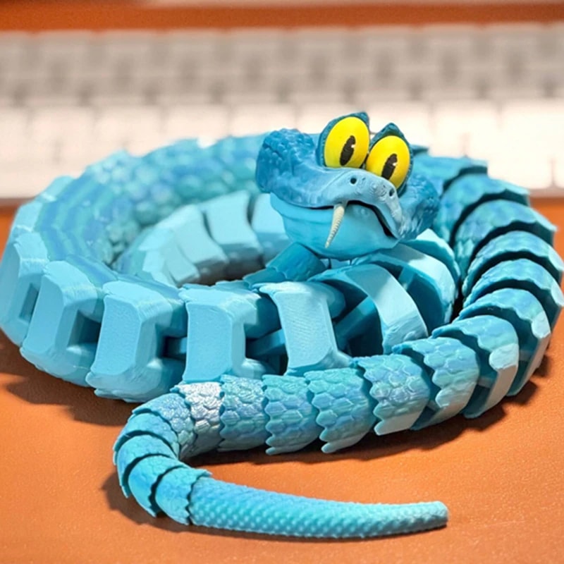 Movable Joint Fidget Toys, Printed Snake Realistic Snake Statue, Animal Model Office Desk Ornament