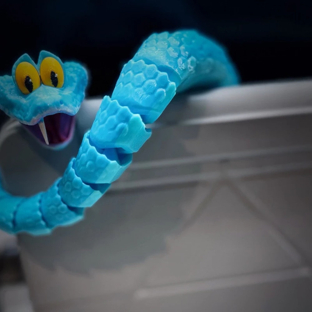 Movable Joint Fidget Toys, Printed Snake Realistic Snake Statue, Animal Model Office Desk Ornament