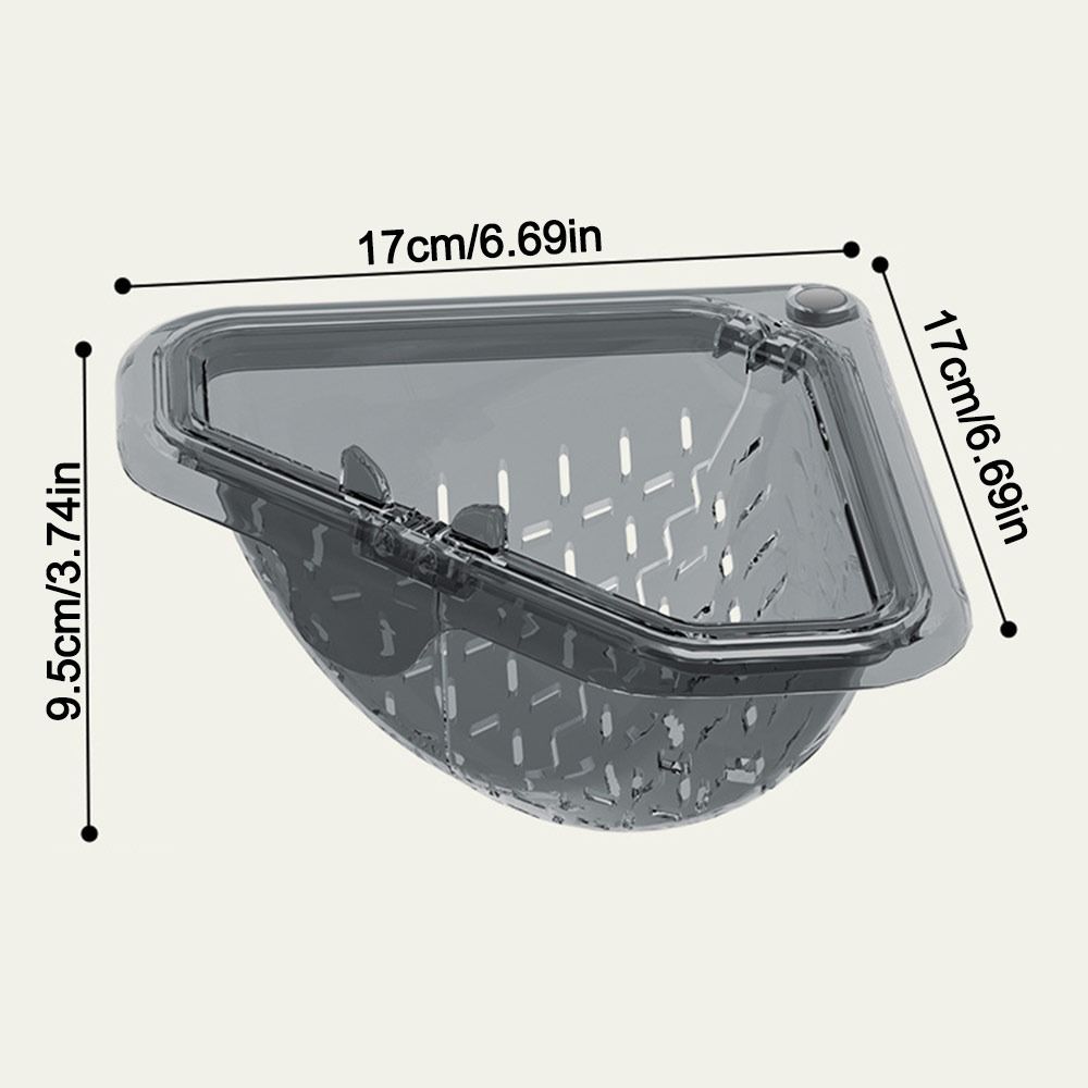Kitchen Triangle Sink Storage Rack, Corner Organizer, Drain Basket for Fruits, Vegetables, Dishes, Sponge, Space Saving